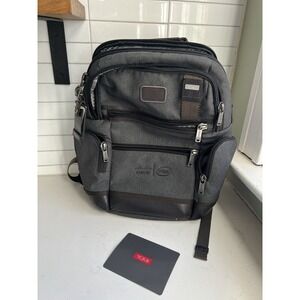 Tumi Alpha Bravo Backpack Brown Gray Canvas Leather 222681AT2 MSRP $595 READ